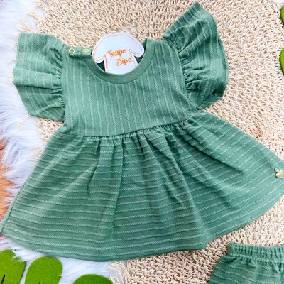 Conj. Batinha Pingente Coração e Short - Verde